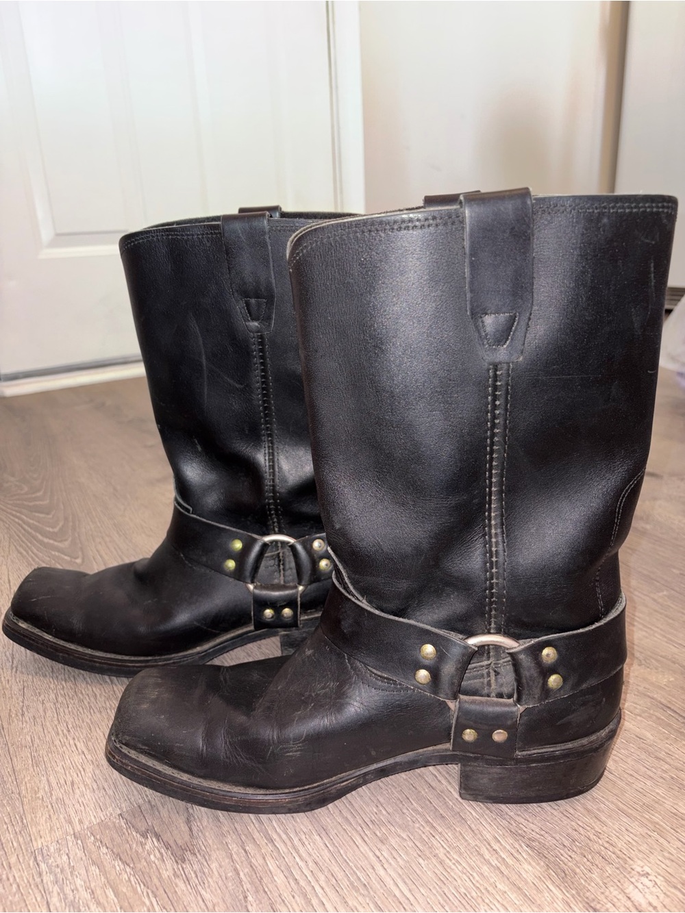 Durango Black Harness Boots with Brass Accents